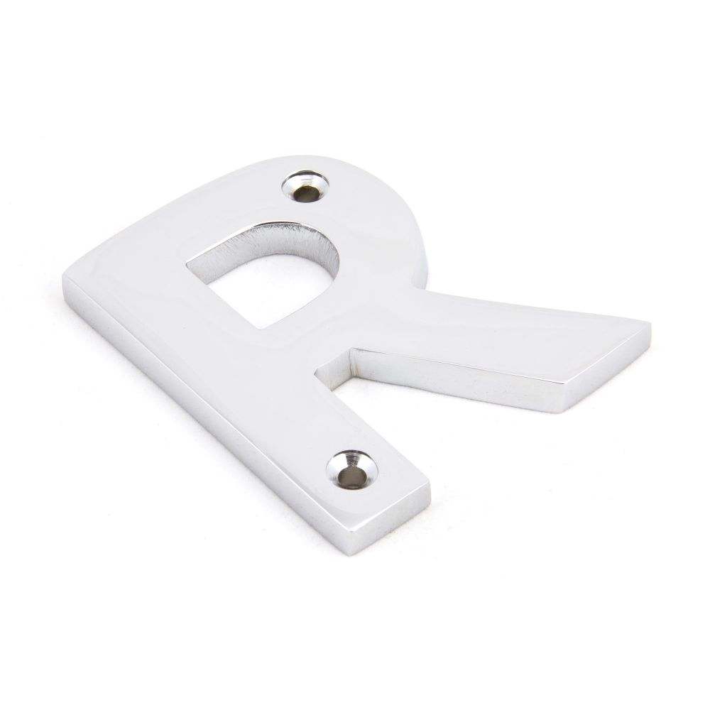 From The Anvil - Polished Chrome Letter R | Sku. 83802R | Trade Door Handles.