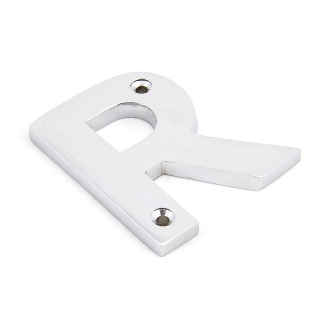 From The Anvil - Polished Chrome Letter R | Sku. 83802R | Trade Door Handles.