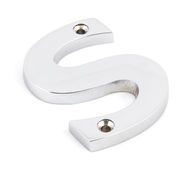 From The Anvil - Polished Chrome Letter S | Sku. 83802S | Trade Door Handles.