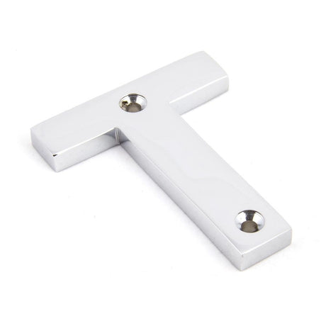 From The Anvil - Polished Chrome Letter T | Sku. 83802T | Trade Door Handles.
