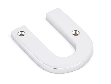 From The Anvil - Polished Chrome Letter U | Sku. 83802U | Trade Door Handles.