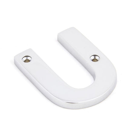 From The Anvil - Polished Chrome Letter U | Sku. 83802U | Trade Door Handles.