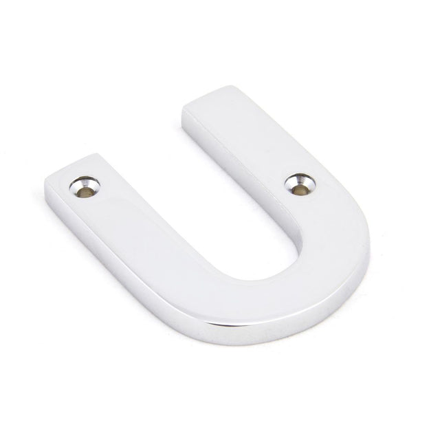 From The Anvil - Polished Chrome Letter U | Sku. 83802U | Trade Door Handles.