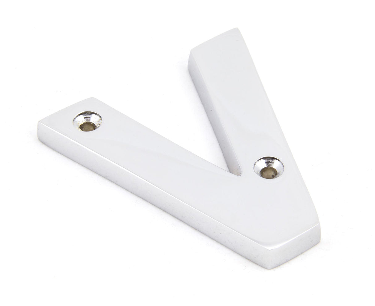 From The Anvil - Polished Chrome Letter V | Sku. 83802V | Trade Door Handles.
