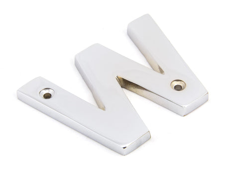 From The Anvil - Polished Chrome Letter W | Sku. 83802W | Trade Door Handles.