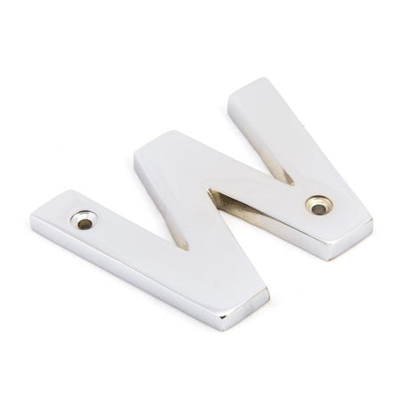 From The Anvil - Polished Chrome Letter W | Sku. 83802W | Trade Door Handles.
