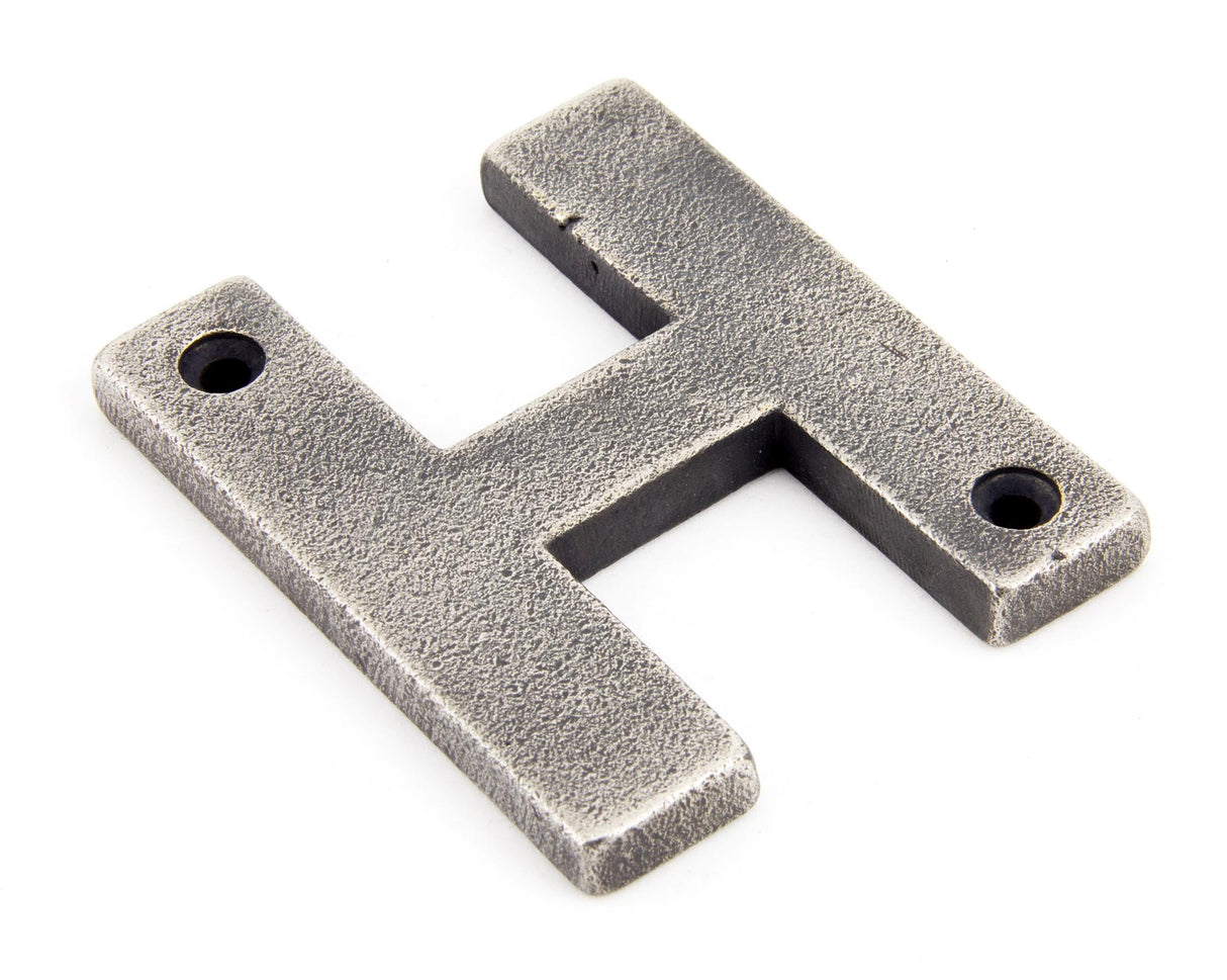From The Anvil - Antique Pewter Letter H | Sku. 83803H | Trade Door Handles.