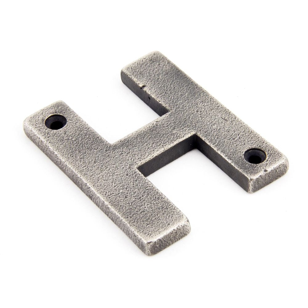 From The Anvil - Antique Pewter Letter H | Sku. 83803H | Trade Door Handles.