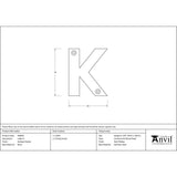 From The Anvil - Antique Pewter Letter K | Sku. 83803K | Trade Door Handles.
