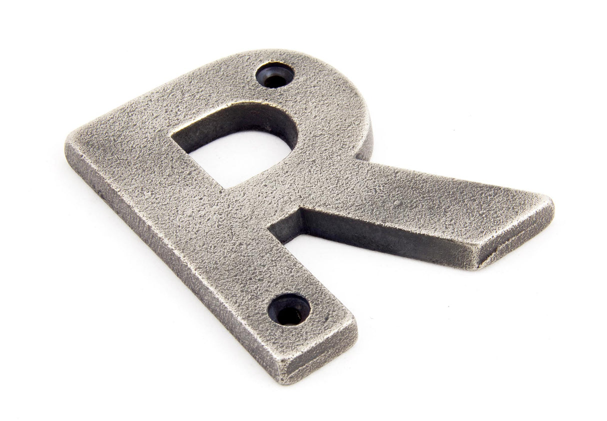 From The Anvil - Antique Pewter Letter R | Sku. 83803R | Trade Door Handles.