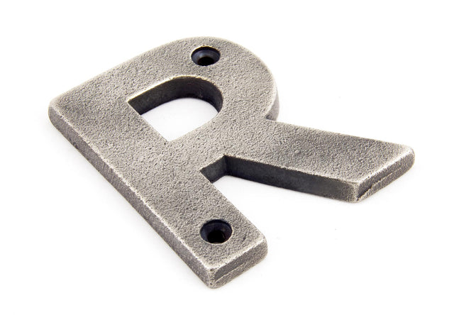 From The Anvil - Antique Pewter Letter R | Sku. 83803R | Trade Door Handles.