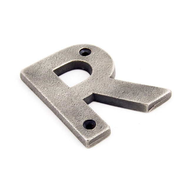From The Anvil - Antique Pewter Letter R | Sku. 83803R | Trade Door Handles.