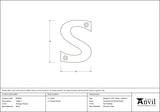 From The Anvil - Antique Pewter Letter S | Sku. 83803S | Trade Door Handles.