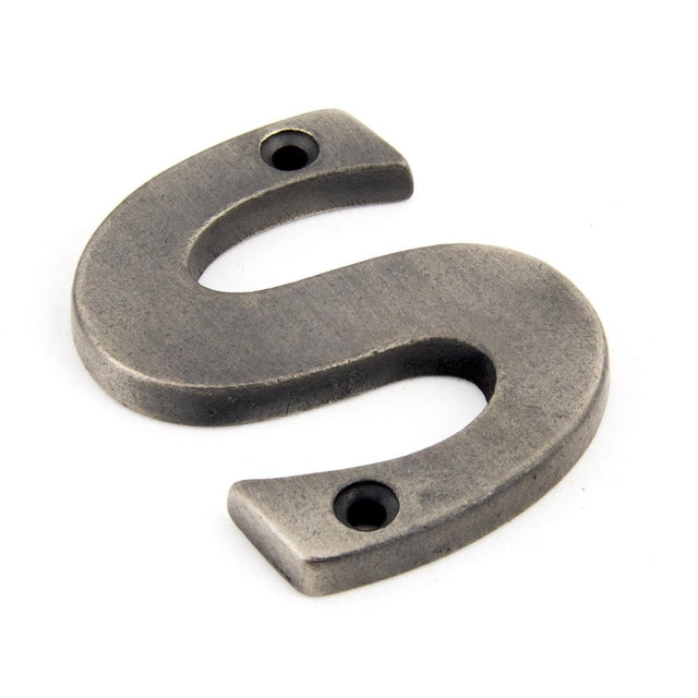 From The Anvil - Antique Pewter Letter S | Sku. 83803S | Trade Door Handles.