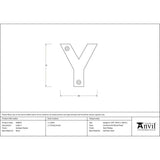 From The Anvil - Antique Pewter Letter Y | Sku. 83803Y | Trade Door Handles.