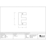 From The Anvil - Satin Chrome Letter E | Sku. 83804E | Trade Door Handles.