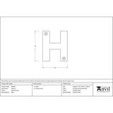 From The Anvil - Satin Chrome Letter H | Sku. 83804H | Trade Door Handles.