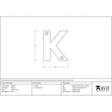 From The Anvil - Satin Chrome Letter K | Sku. 83804K | Trade Door Handles.