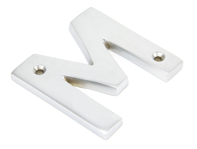 From The Anvil - Satin Chrome Letter M | Sku. 83804M | Trade Door Handles.