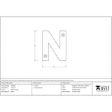 From The Anvil - Satin Chrome Letter N | Sku. 83804N | Trade Door Handles.