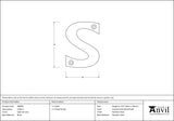 From The Anvil - Satin Chrome Letter S | Sku. 83804S | Trade Door Handles.