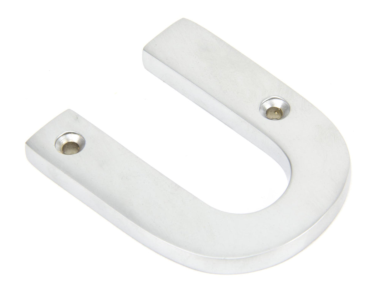 From The Anvil - Satin Chrome Letter U | Sku. 83804U | Trade Door Handles.
