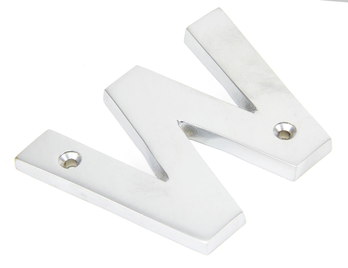 From The Anvil - Satin Chrome Letter W | Sku. 83804W | Trade Door Handles.