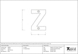 From The Anvil - Satin Chrome Letter Z | Sku. 83804Z | Trade Door Handles.