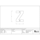 From The Anvil - Satin Chrome Letter Z | Sku. 83804Z | Trade Door Handles.