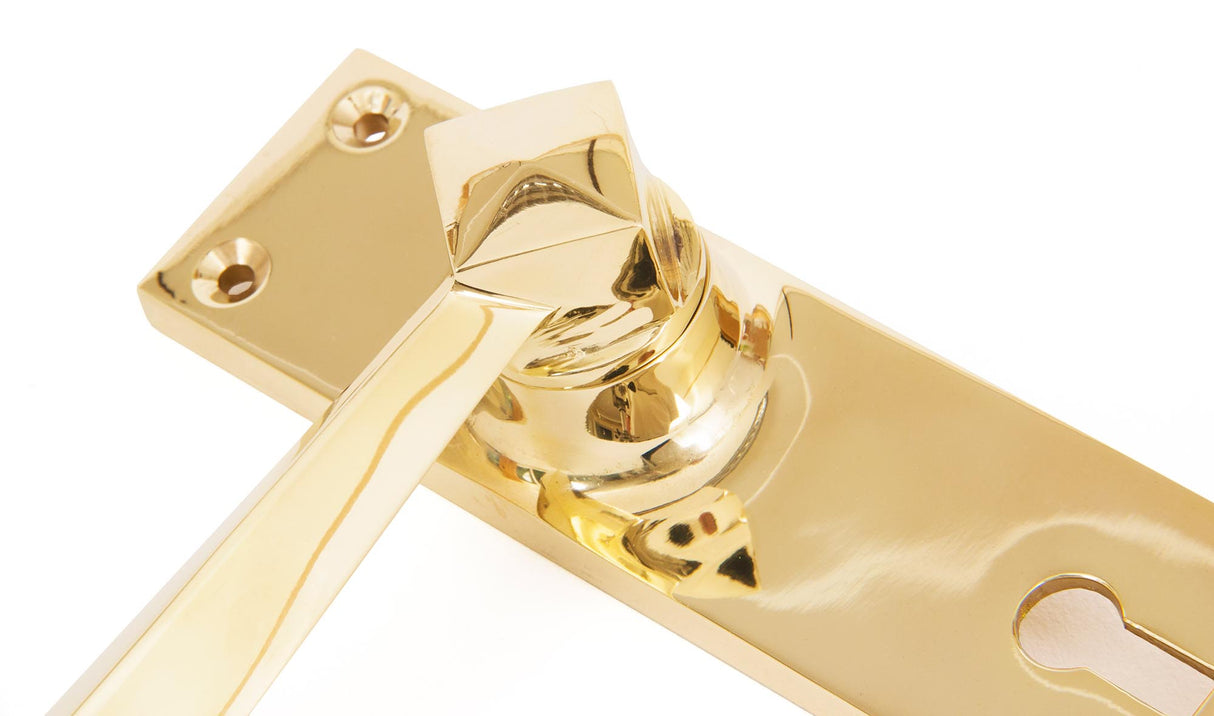 From The Anvil - Polished Brass Straight Lever Lock Set | Sku. 83829 | Trade Door Handles.