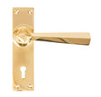 From The Anvil - Polished Brass Straight Lever Lock Set | Sku. 83829 | Trade Door Handles.