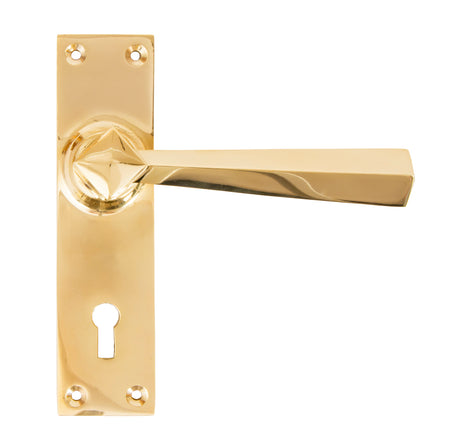 From The Anvil - Polished Brass Straight Lever Lock Set | Sku. 83829 | Trade Door Handles.