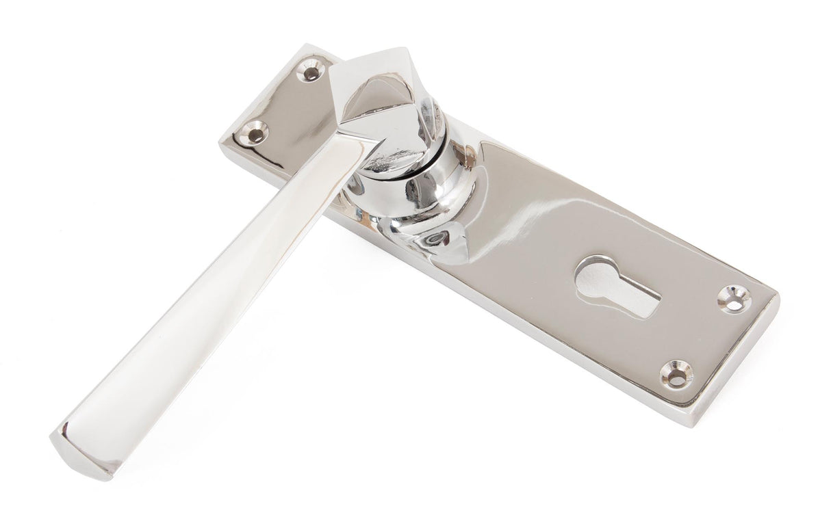 From The Anvil - Polished Chrome Straight Lever Lock Set | Sku. 83830 | Trade Door Handles.