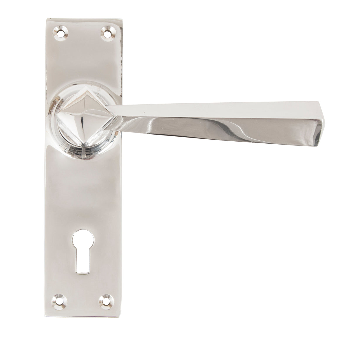 From The Anvil - Polished Chrome Straight Lever Lock Set | Sku. 83830 | Trade Door Handles.
