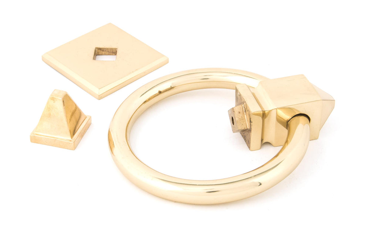 From The Anvil - Polished Brass Ring Door Knocker | Sku. 83836 | Trade Door Handles.