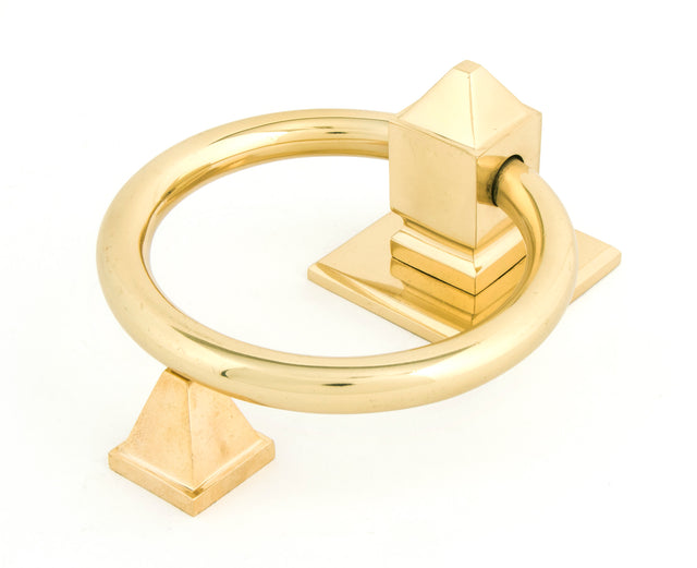 From The Anvil - Polished Brass Ring Door Knocker | Sku. 83836 | Trade Door Handles.