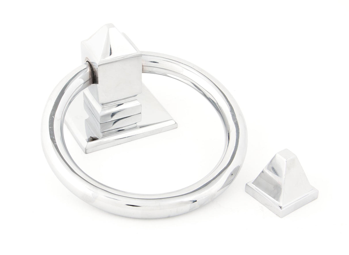 From The Anvil - Polished Chrome Ring Door Knocker | Sku. 83837 | Trade Door Handles.