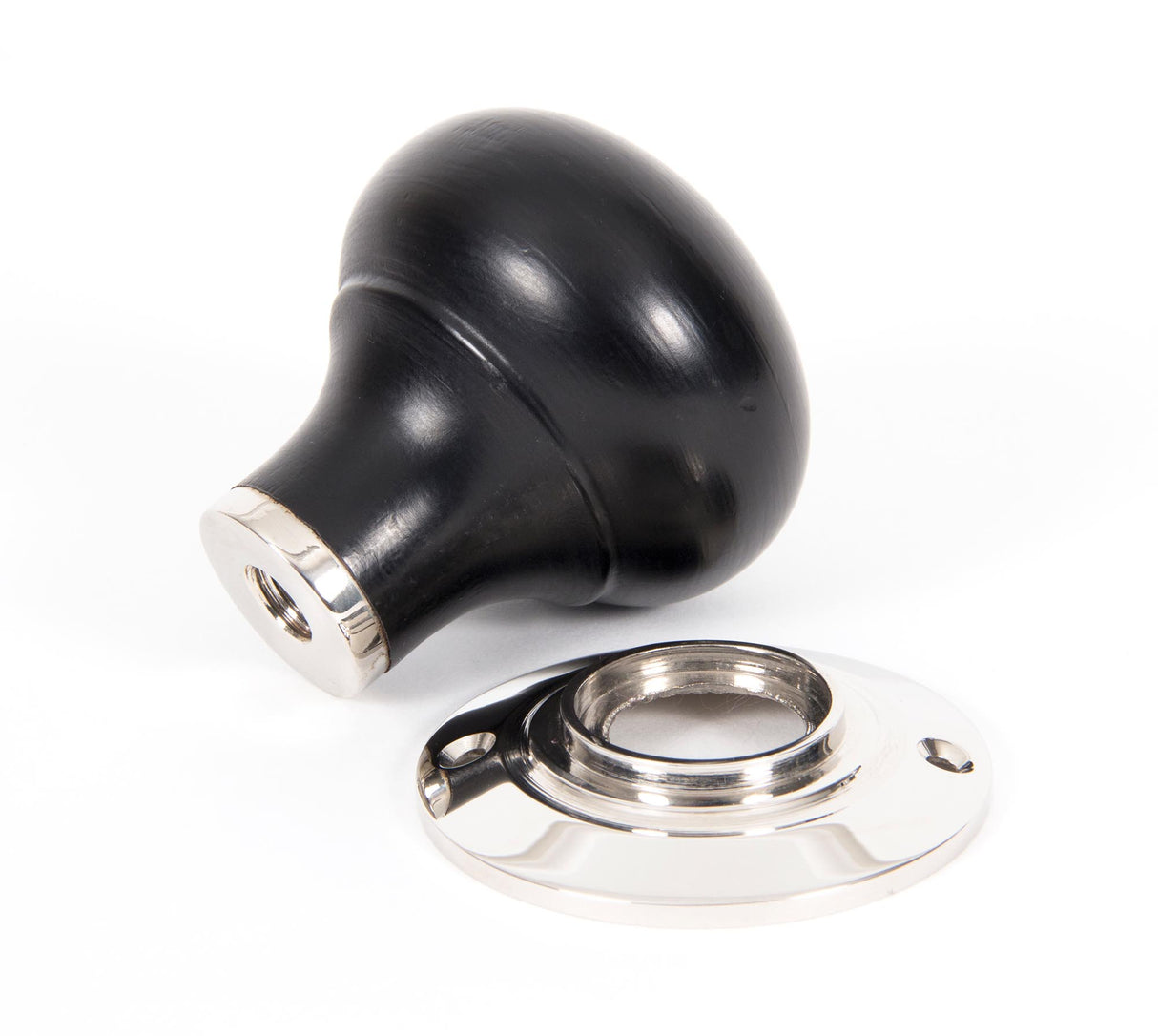 From The Anvil - Ebony and PN Bun Mortice/Rim Knob Set | Sku. 83838 | Trade Door Handles.