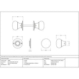From The Anvil - Ebony and PN Bun Mortice/Rim Knob Set | Sku. 83838 | Trade Door Handles.