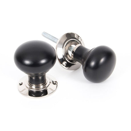 From The Anvil - Ebony and PN Bun Mortice/Rim Knob Set | Sku. 83838 | Trade Door Handles.