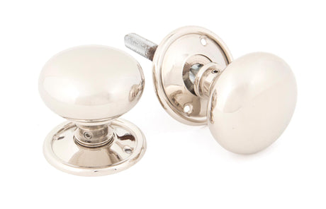 From The Anvil - Polished Nickel Mushroom Mortice/Rim Knob Set | Sku. 83839 | Trade Door Handles.