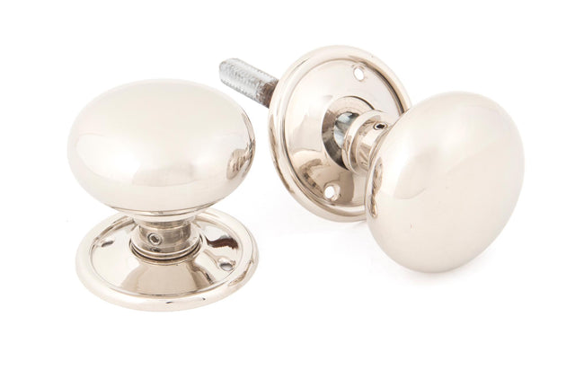 From The Anvil - Polished Nickel Mushroom Mortice/Rim Knob Set | Sku. 83839 | Trade Door Handles.