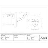 From The Anvil - Black 2" Handrail Bracket | Sku. 83840 | Trade Door Handles.