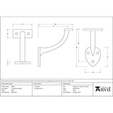 From The Anvil - Black 3" Handrail Bracket | Sku. 83842 | Trade Door Handles.