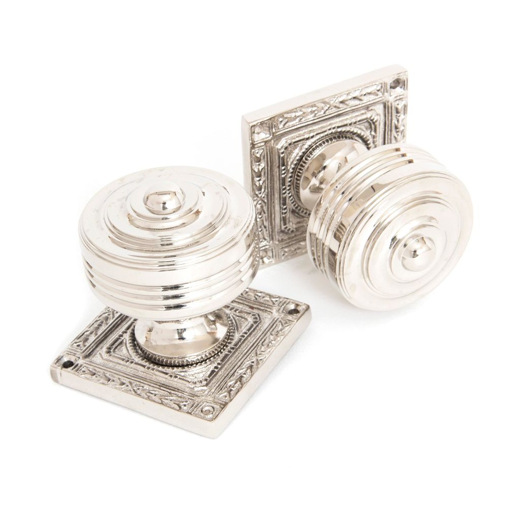 From The Anvil - Polished Nickel Tewkesbury Square Mortice Knob Set | Sku. 83859 | Trade Door Handles.