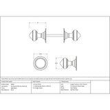 From The Anvil - Aged Brass Brockworth Mortice Knob Set | Sku. 83862 | Trade Door Handles.
