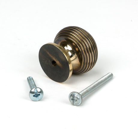 From The Anvil - Aged Brass Beehive Cabinet Knob 30mm | Sku. 83865 | Trade Door Handles.