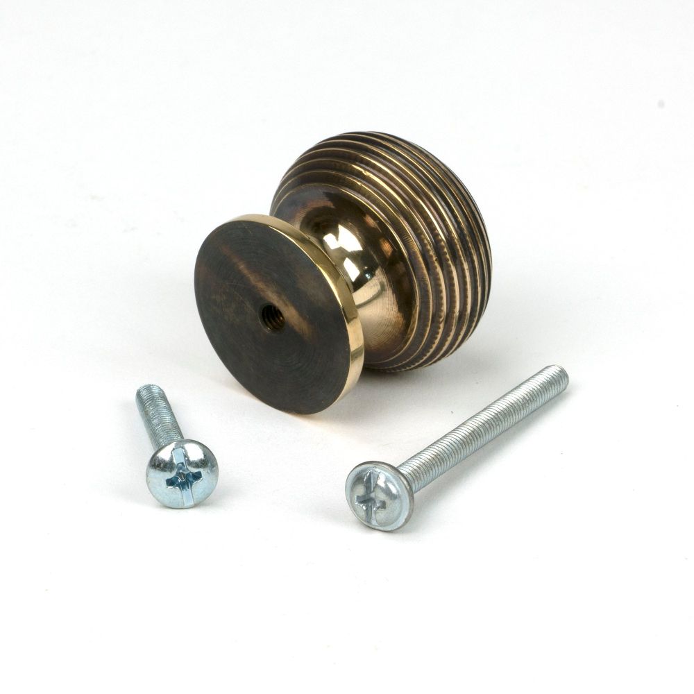 From The Anvil - Aged Brass Beehive Cabinet Knob 30mm | Sku. 83865 | Trade Door Handles.