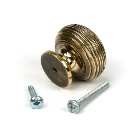 From The Anvil - Aged Brass Beehive Cabinet Knob 40mm | Sku. 83866 | Trade Door Handles.