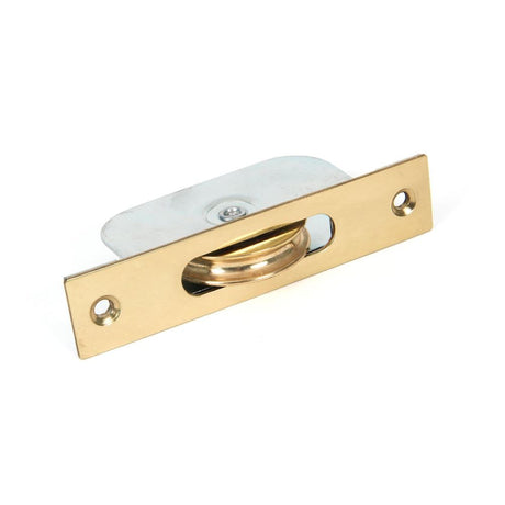 From The Anvil - Lacquered Brass Square Ended Sash Pulley 75kg | Sku. 83891 | Trade Door Handles.